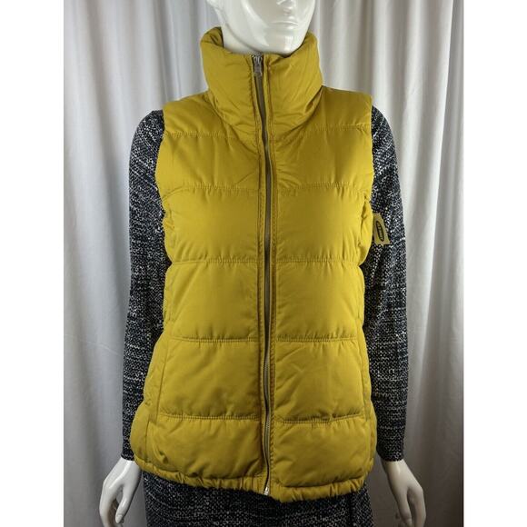 Old Navy Canvas Puffer Vest, Yellow M cold weather gorpcore 64-03 NWT - Picture 2 of 16